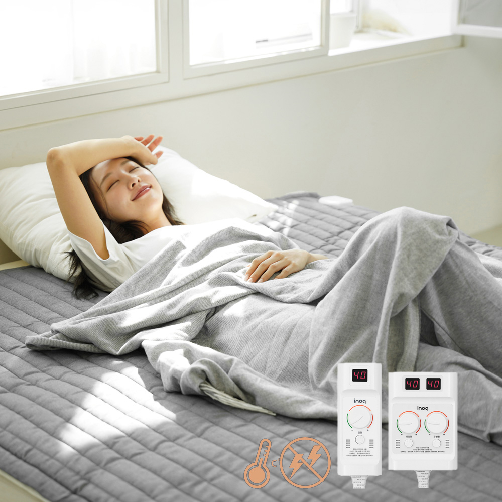 카본 탄소매트 EMF 전기장판 세탁 전자파안심 슈퍼싱글 그레이 110X200