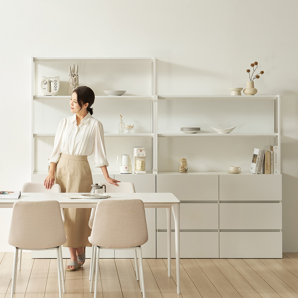 다용도 높은 맘마존 분유존 수납장 정리함 안방 주방 철제 선반 도어 2단 수납장 800