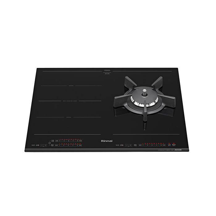 린나이 쥬벨 독일 직수입 쇼트사 3구 가스 하이브리드 인덕션 올파워 듀오존 터치식 레인지