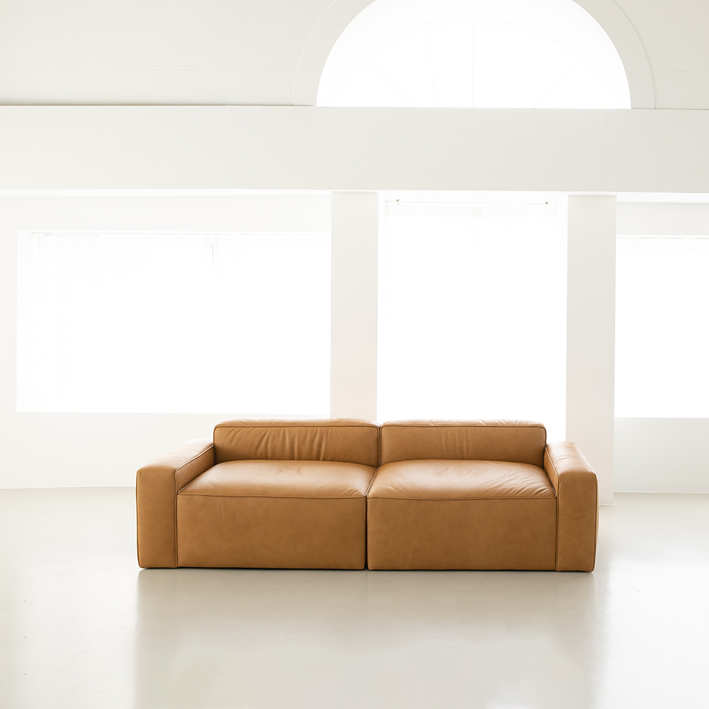 PH1 이태리 내추럴 통가죽 천연면피 소가죽 전체가죽 모듈소파 (모듈 A) 빈티지가죽 블랙 브라운