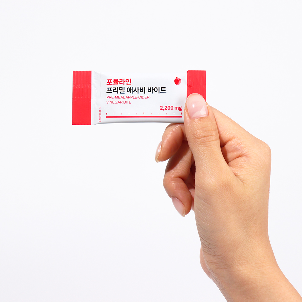 포뮬라인 프리밀 애사비 바이트 사과초모식초 유기산 애플사이다비니거 씹어먹는 알약 캔디 스틱 30개입 - 상세 이미지 4