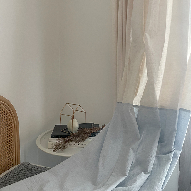 무지 투톤 아이방커튼 여아 남아 맞춤제작 가로150세로150