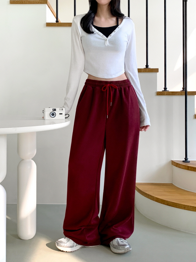 💗20%할인💗[남여공용/사이즈세가지] 이지핏 와이드 트레이닝 바지 무지 허리밴딩 쭈리 팬츠 상세 이미지 34