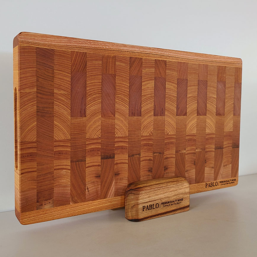파블로 엔드그레인 나무도마 원목 플레이팅 느티 우드