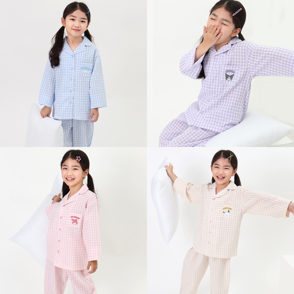 시나모롤 아동 잠옷 키즈 체크 파자마 여아 세트 어린이 유아 남아 수면잠옷 - 메인 이미지