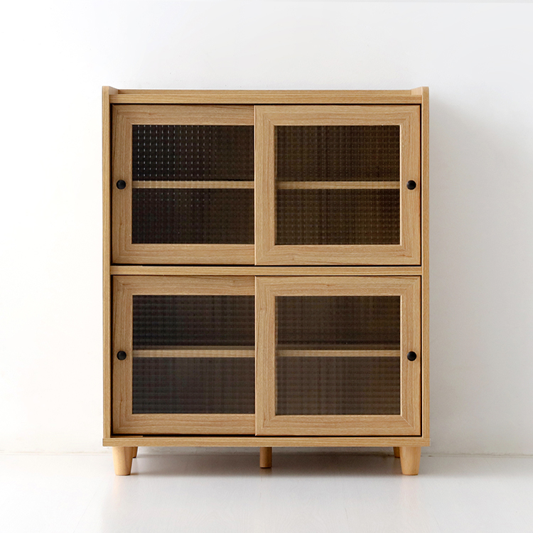 폴라보 수납장 좁은 4문 B형 810x400x970mm, 2단, 캄포어베니어 3085.6776 - 메인 이미지