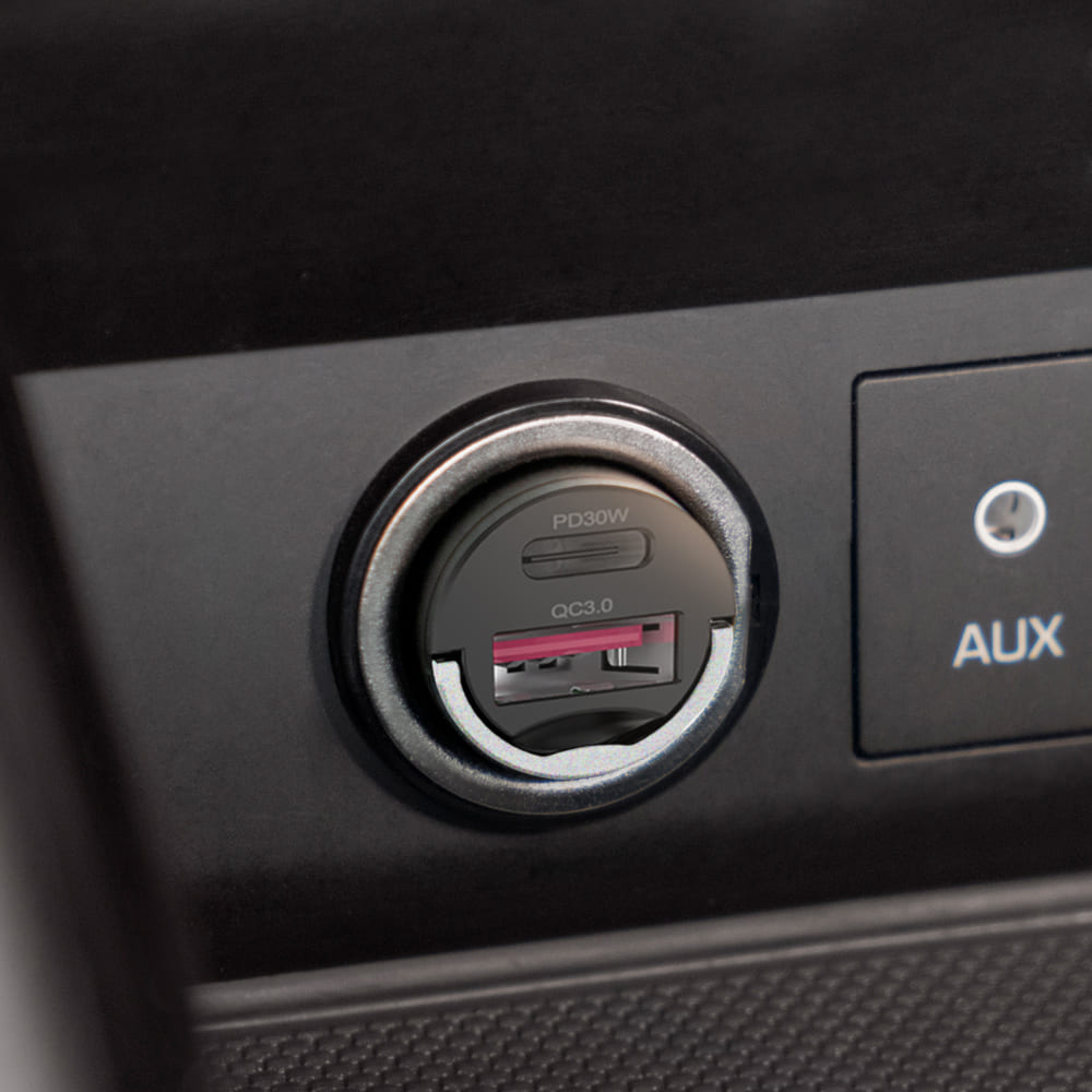 오토스퀘어 매립형 초미니 48W 차량용 고속충전기 QC PD 멀티 C타입 시거잭 C2QP - 상품 이미지