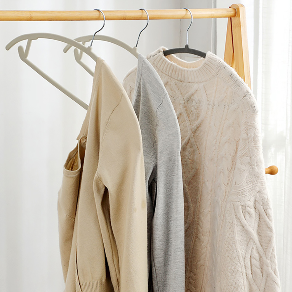 에이비박스 어깨뿔방지 논슬립 라운드 멀티 벨벳 옷걸이 블랙, 10개