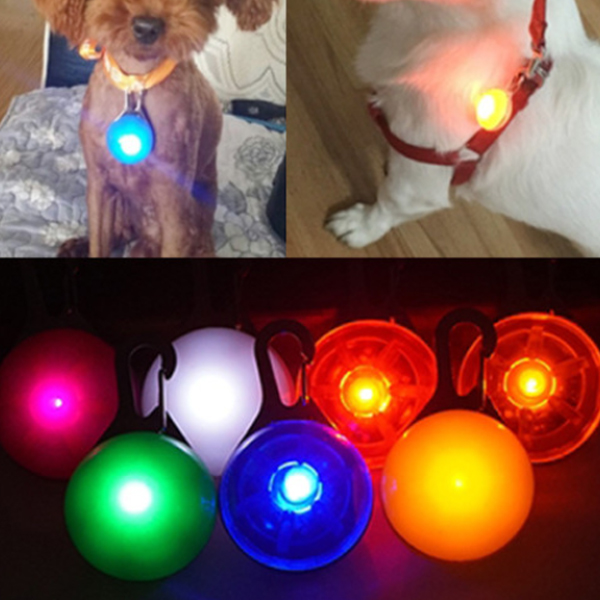 LED 애견 목줄등 원형 색상랜덤 강아지 라이트 야간 산책 팬던트 불빛 방울 목줄 목걸이 인식표 야광 안전등