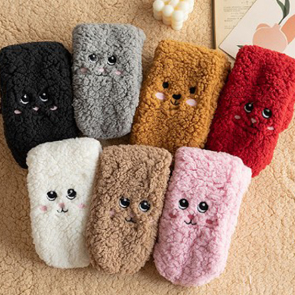 귀여운 표정 극세사 기모 양털 롱 긴 임산부 수면양말 남성 여성 방한 겨울 숙면 두꺼운 따뜻한 양말