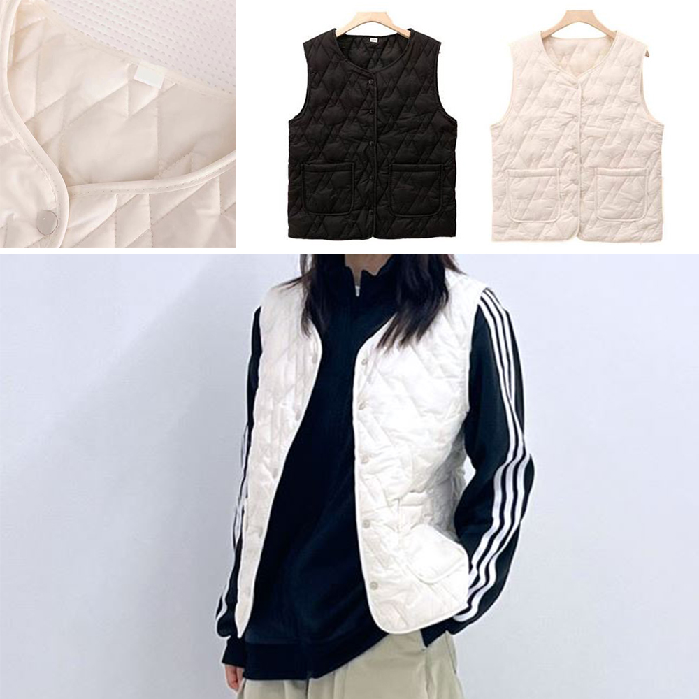 여성 슬림 패딩조끼 초경량 보온 여자 방한 아우터