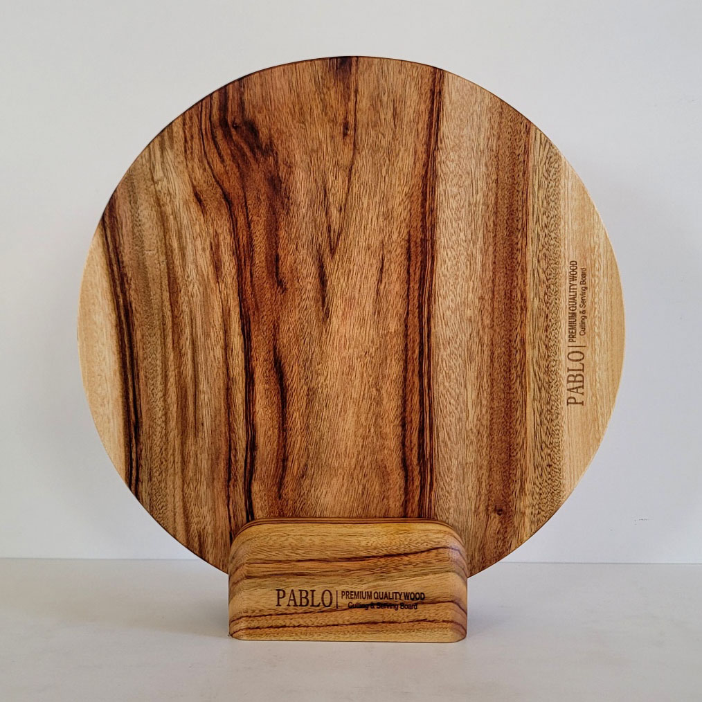 파블로 원형도마 통원목 나무도마 플레이팅 치즈보드 캄포 25cm