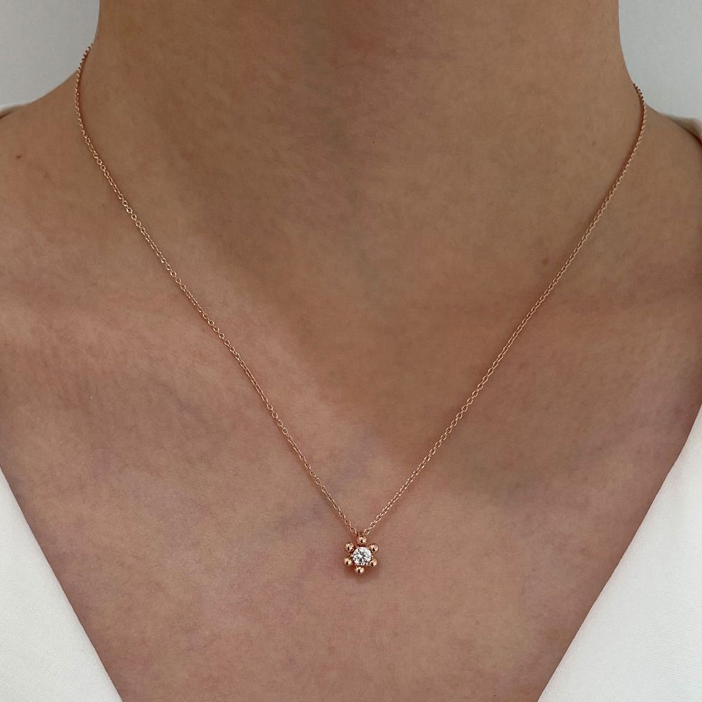 1부 천연 다이아 목걸이 3.5mm 코스모스 프로포즈 결혼 기념일 선물 여자 친구 - 상세 이미지 2