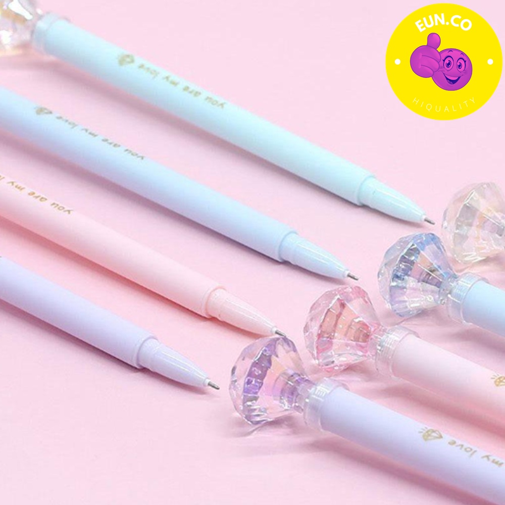 큐빅볼펜 초등학생 선물 학용품 led 불 들어오는 보석펜 - 메인 이미지