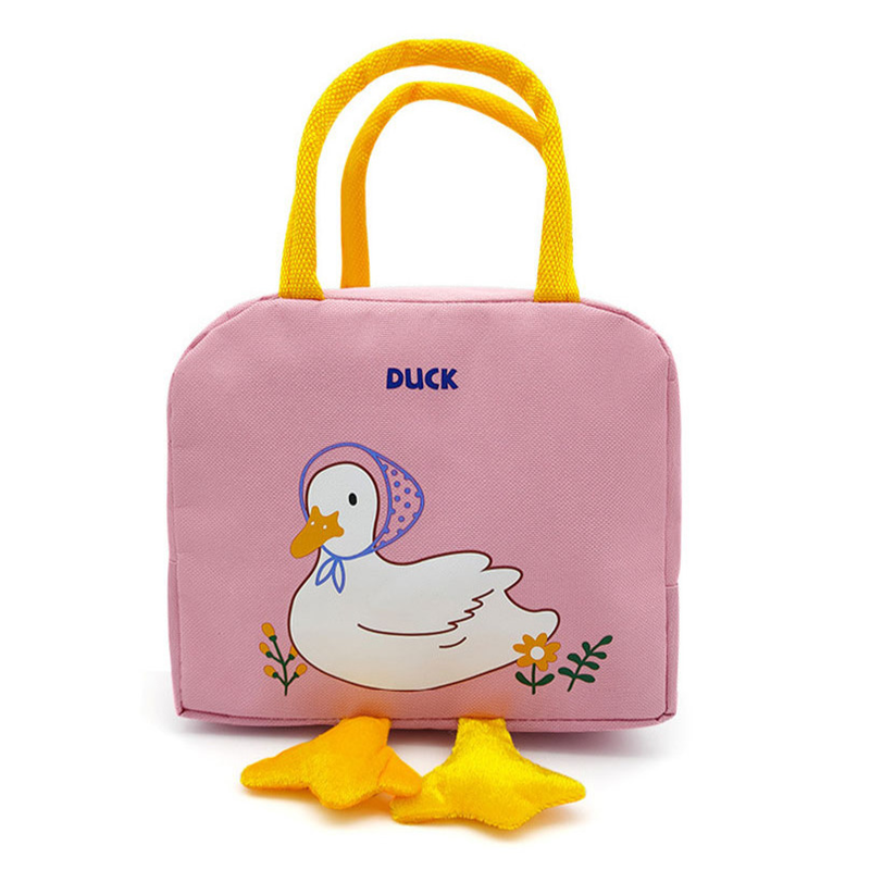 귀여운 오리 보온 보냉백 도시락 가방 캐릭터 아기 학생 런치백 파우치