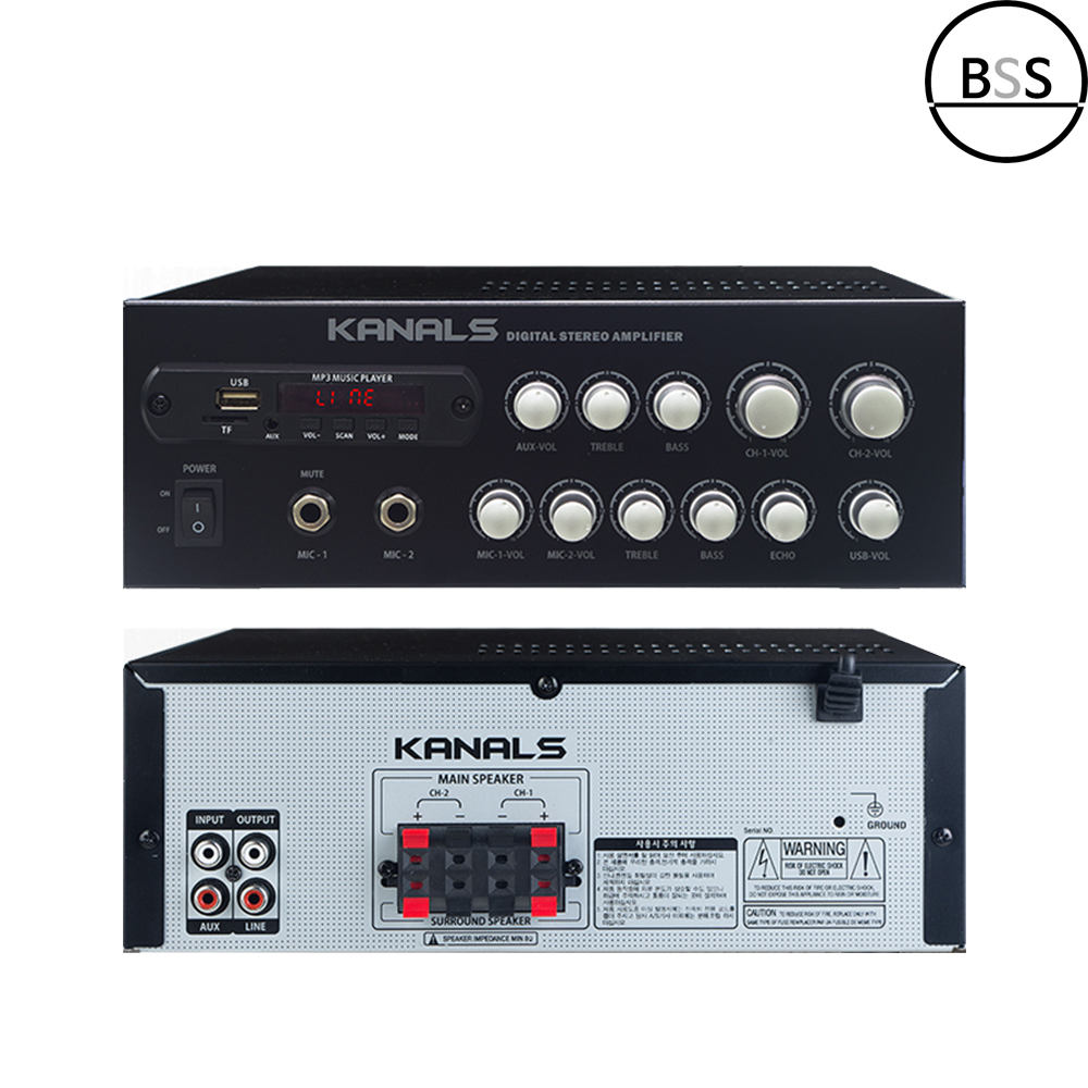 카날스 EMA-190 블루투스앰프 180W 2채널 USB SD카드 펍 태권도 소형매장 - 상품 이미지