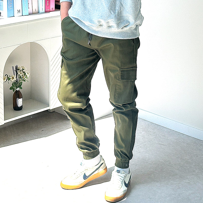 남자 카고조거팬츠 면스판 밴딩 포켓 빅사이즈 바지