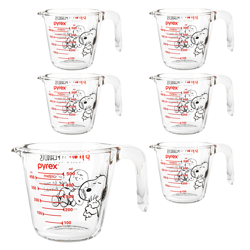 パイレックススヌーピー計量カップ500ml×6個 【公式通販】