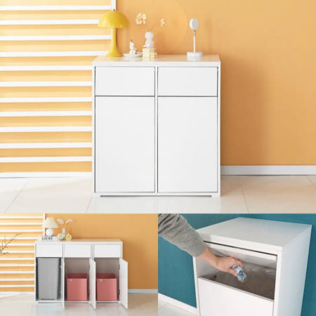 분리배출수납장 원목분리수거함 수거대 재활용