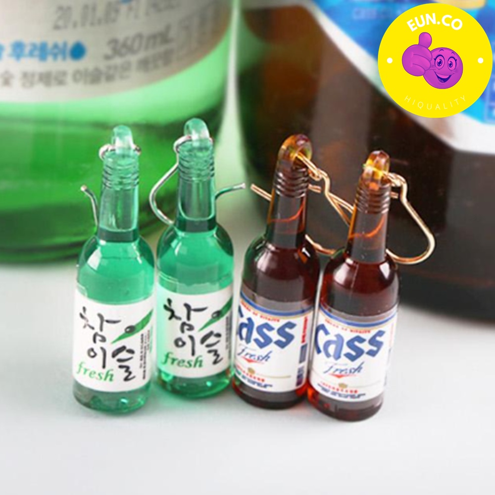 파티 귀걸이 인싸 컨셉 술 귀걸이 웃긴 선물 카스 참이슬 - 상품 이미지