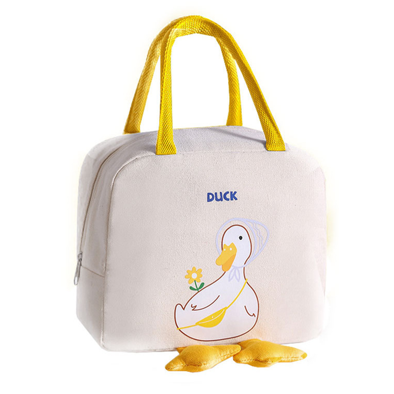 귀여운 오리 보온 보냉백 도시락 가방 캐릭터 아기 학생 런치백 파우치