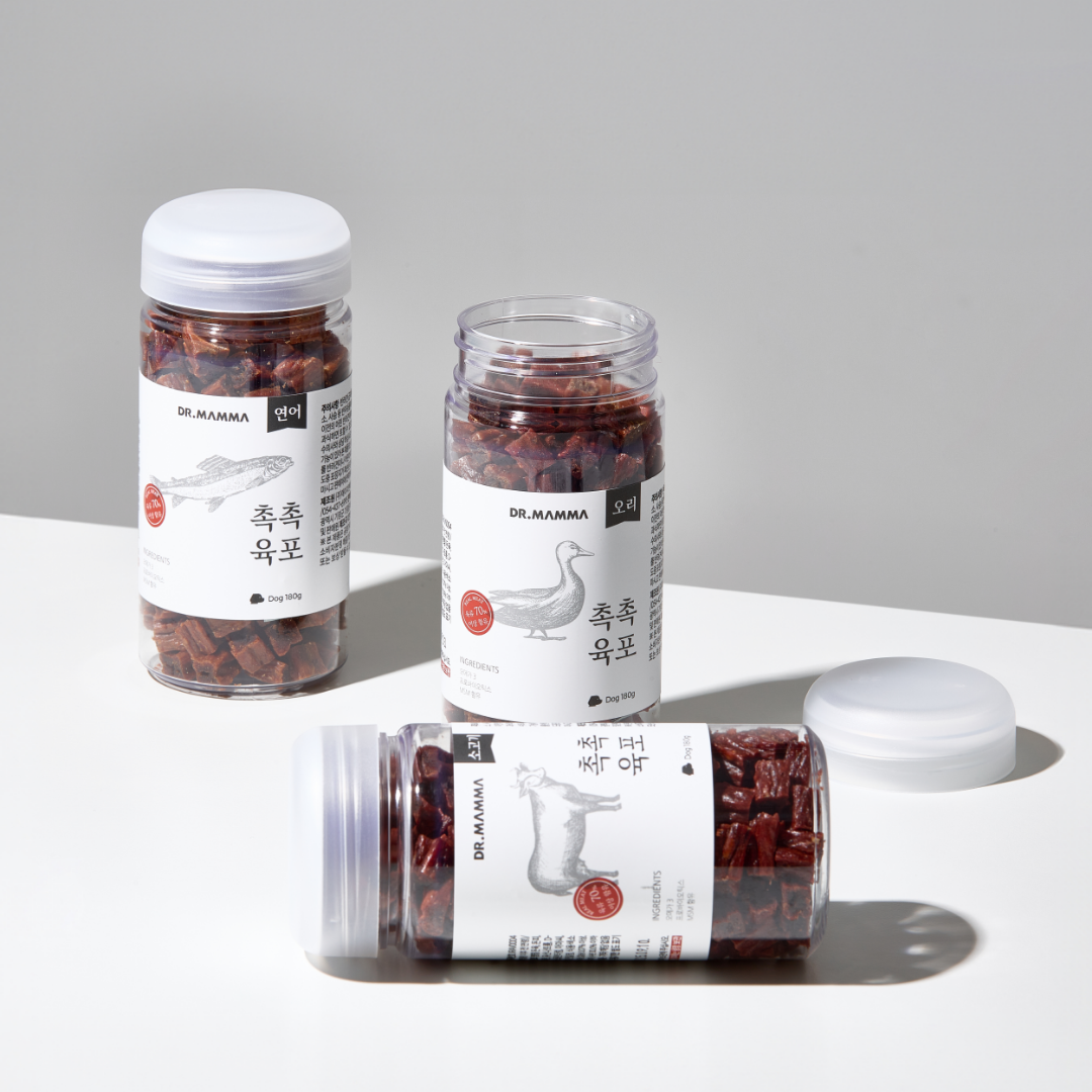 강아지 육포 큐브 노즈워크 노령견 져키 간식 닥터맘마 촉촉 오리 180g - 상세 이미지 4