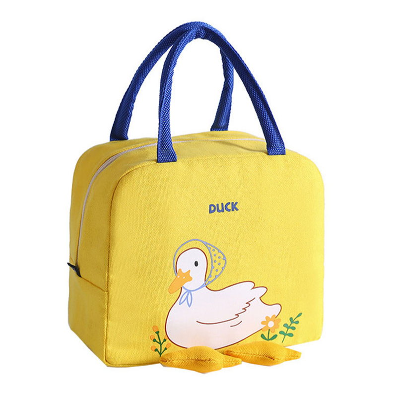 귀여운 오리 보온 보냉백 도시락 가방 캐릭터 아기 학생 런치백 파우치