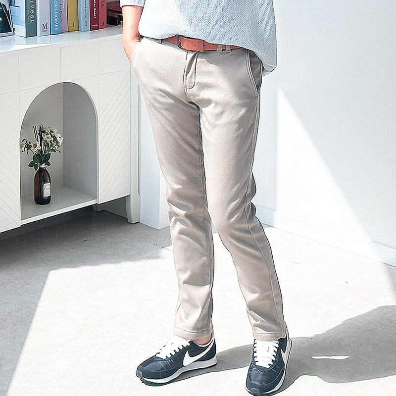 남성기모면바지 본딩 치노 히든밴딩 빅사이즈 겨울바지