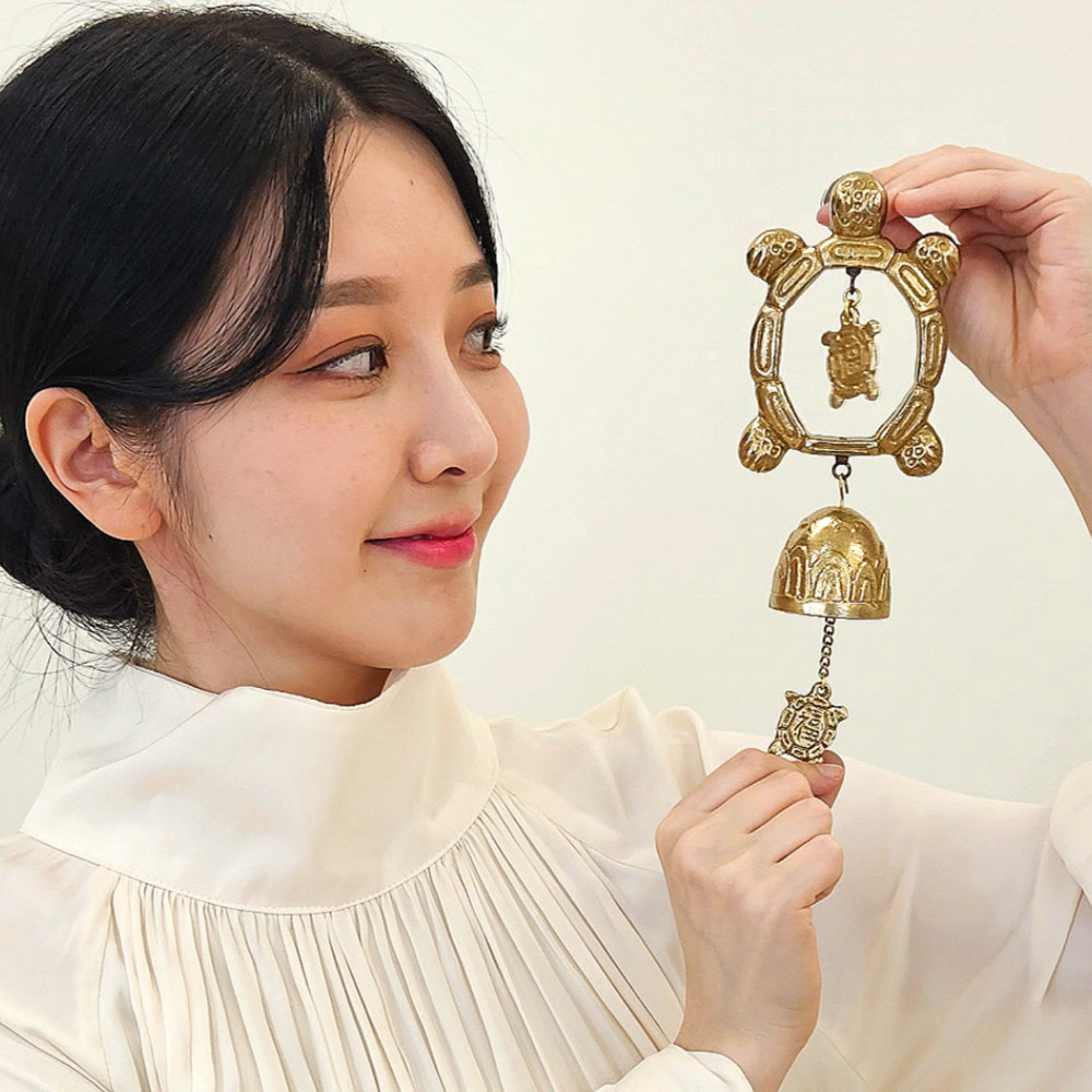 현관종 풍경종 도어벨 현관문종 이사 개업선물 부자되는가족거북이 황동 핸드메이드 국산