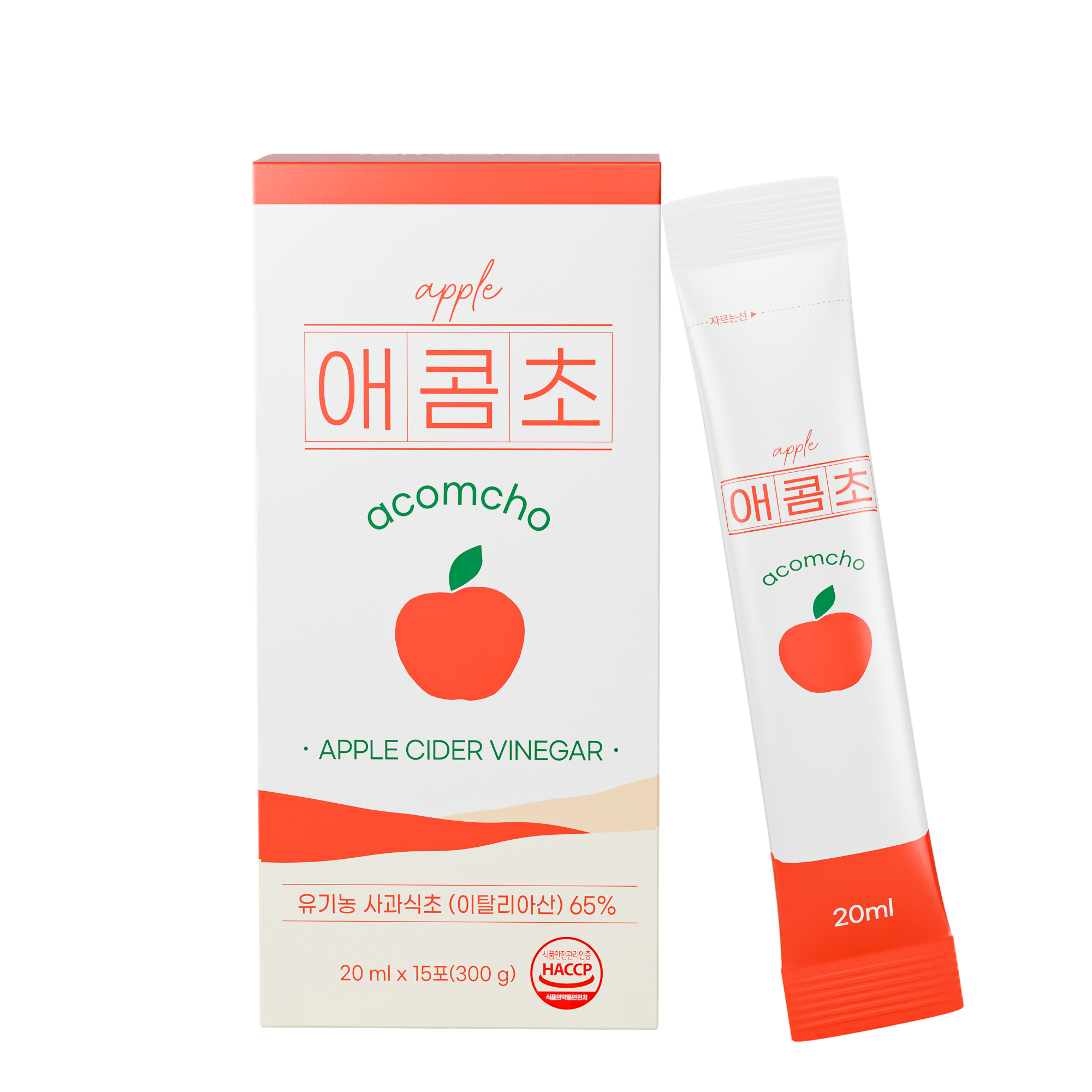 애콤초 애사비 스틱 유기농 사과식초 천연발효 콤부차 20ml - 상세 이미지 3