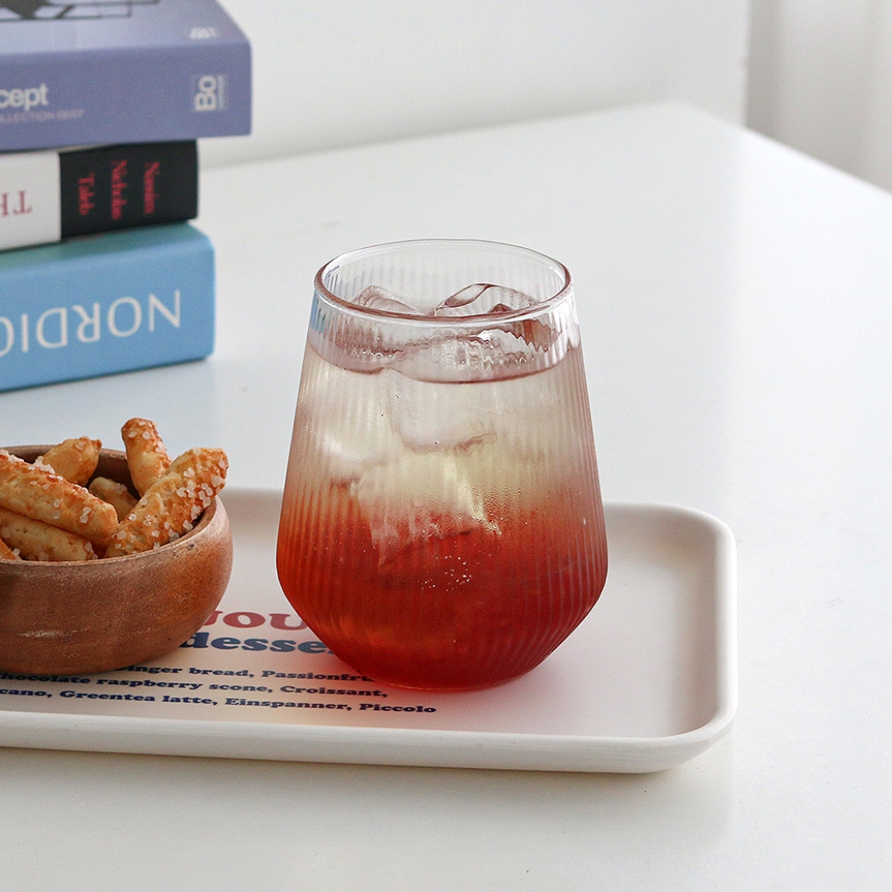 위스키잔 온더락 언더락잔 스템리스 손잡이 없는 와인잔 내열유리 플리츠