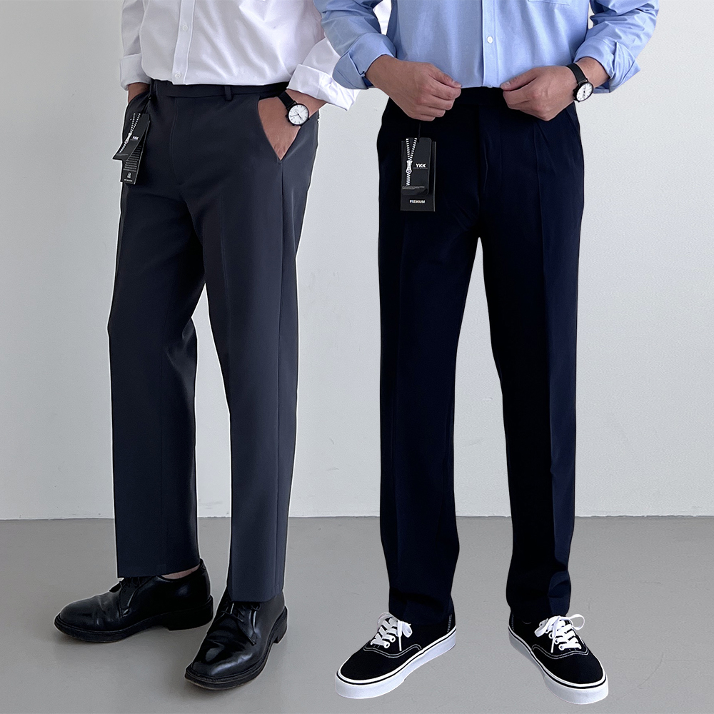 테이퍼드 세미와이드슬랙스 남자 9부 10부 봄 가을슬랙스 남성정장바지 - 상품 이미지