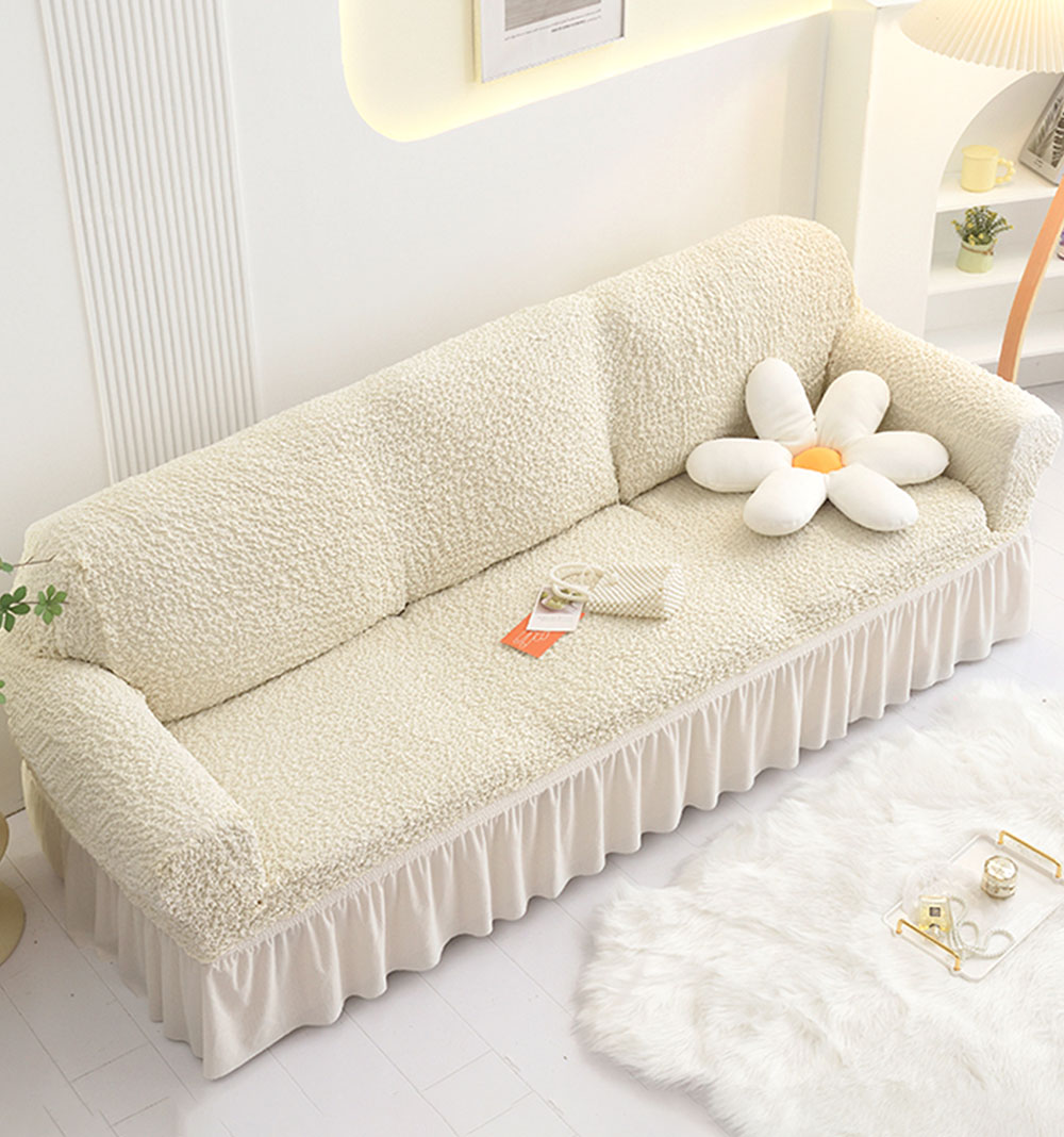 고탄력 버블리 프릴 쇼파커버 가죽 소파 리폼 천갈이 카우치 리클라이너 덮개 2인용