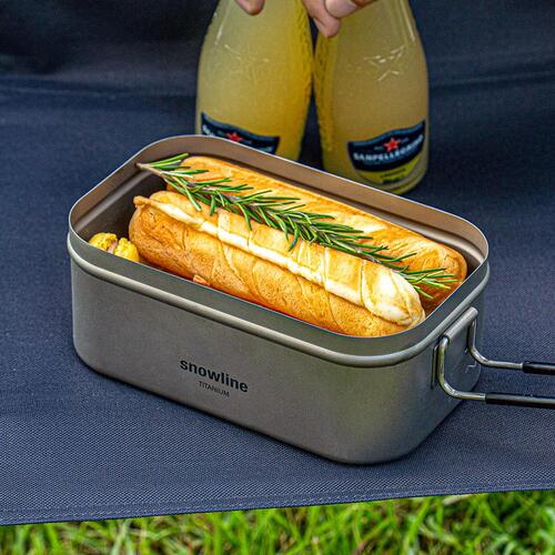 스노우라인 티타늄 사각반합 M 800ml 캠핑 차박 냄비 코펠