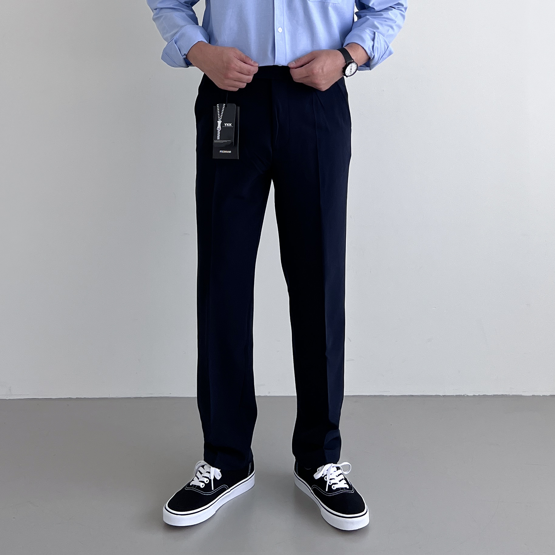 테이퍼드 세미와이드슬랙스 남자 9부 10부 봄 가을슬랙스 남성정장바지 - 상세 이미지 5