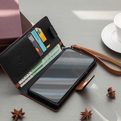 갤럭시 s24 카드 케이스 지갑 수납 천연소가죽 스트랩 - 상세 이미지 4