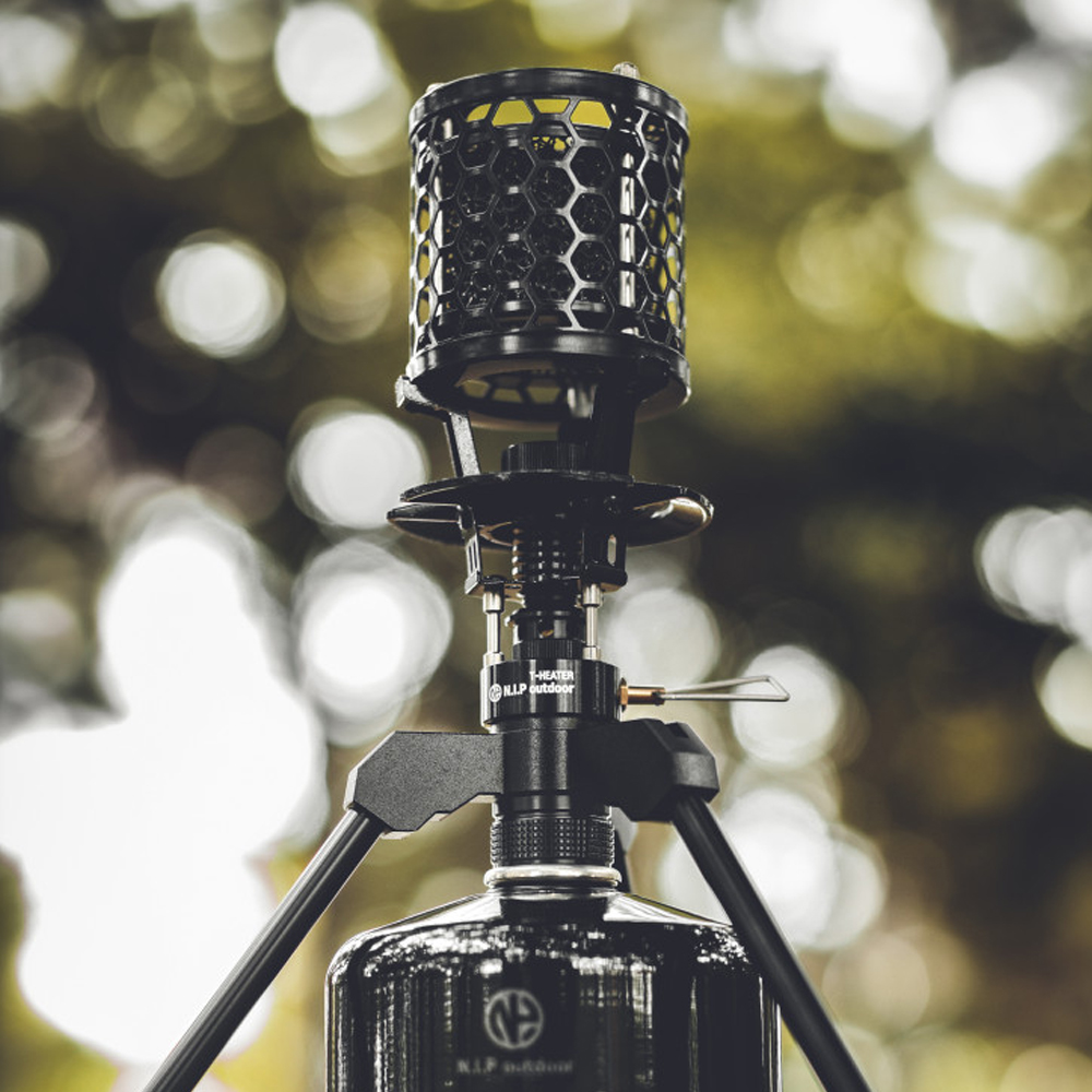 N.I.P 티히터 실버 블랙파우치 캠핑 가스 백패킹 휴대용 소형 낚시 미니 난로