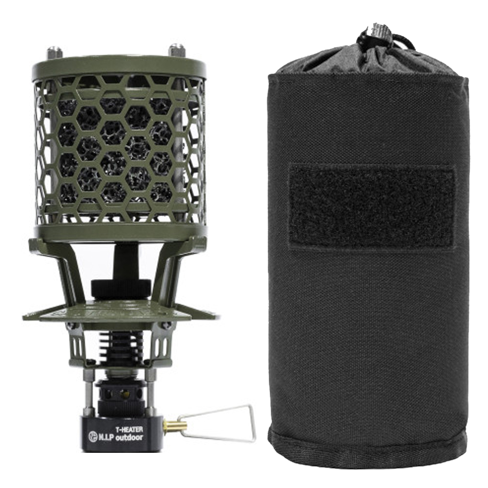 N.I.P 티히터 실버 블랙파우치 캠핑 가스 백패킹 휴대용 소형 낚시 미니 난로