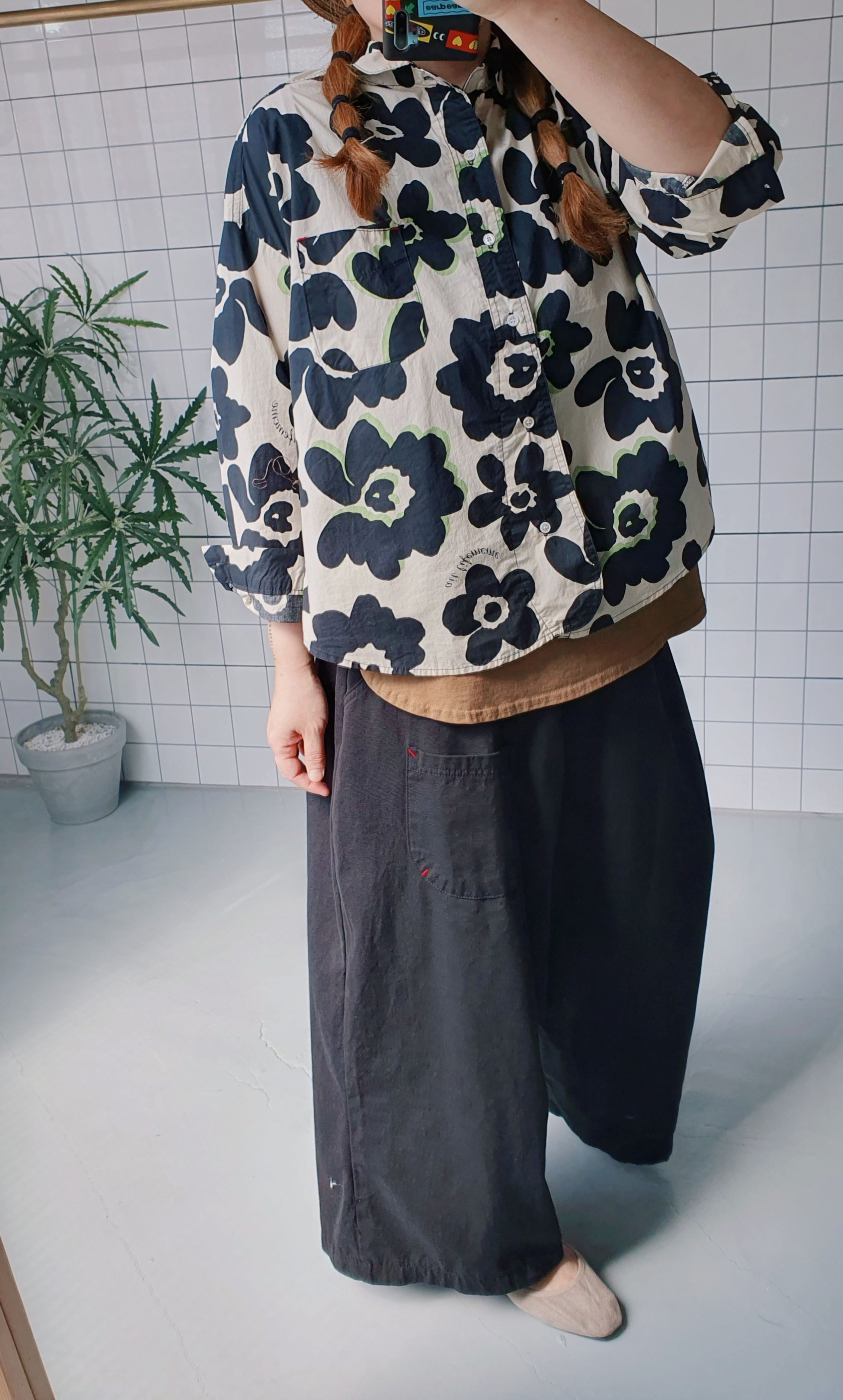 (무배) 고무밴딩 포켓 와이드 면 팬츠 - 상세 이미지 2