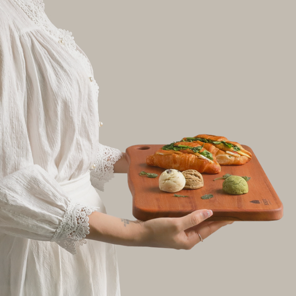 치즈플레이팅 통원목 도마 마호가니 나무 우드 플레이트 - 상세 이미지 5