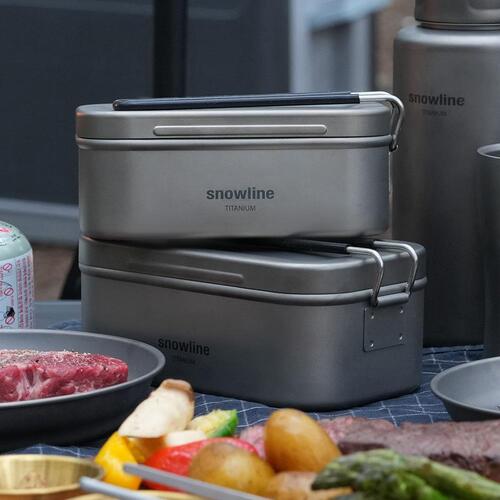 스노우라인 티타늄 사각반합 M 800ml 캠핑 차박 냄비 코펠