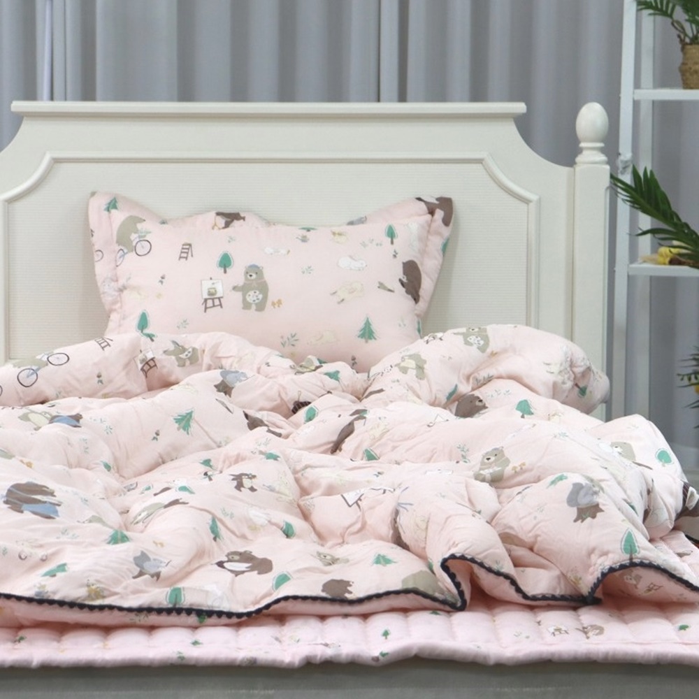 초코팬더 애니랜드 어린이 모달100 알러지케어 털안붙는 동물원 키즈 싱글 차렵이불 겨울