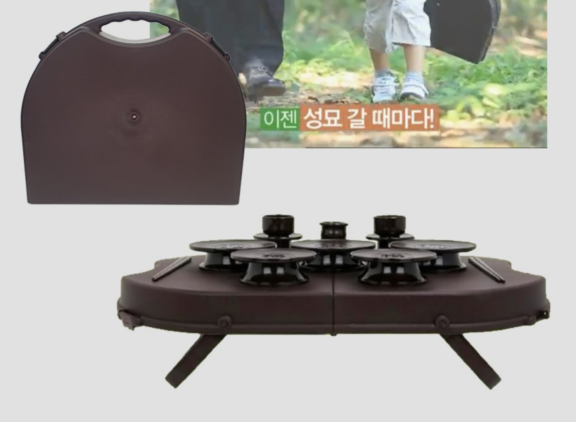 휴대용 제기 세트 제사 성묘 차례상 술잔 제사상 나무 야외용 원목 산소용 제기상 목기 이미지 6