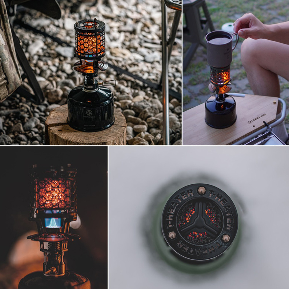 N.I.P 티히터 실버 블랙파우치 캠핑 가스 백패킹 휴대용 소형 낚시 미니 난로