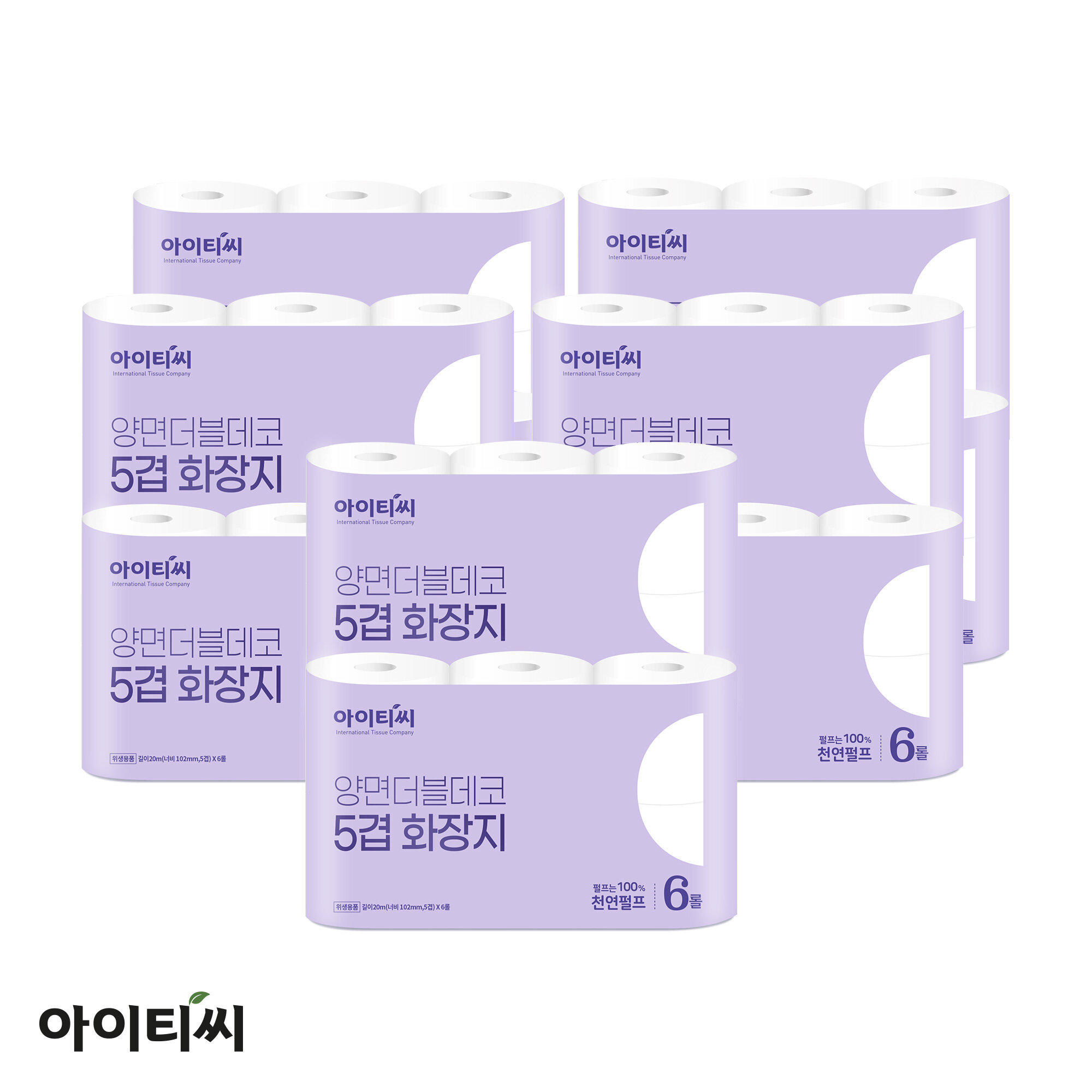 아이티씨 양면더블데코 5겹 화장지(20m) 6입X10팩(60롤)