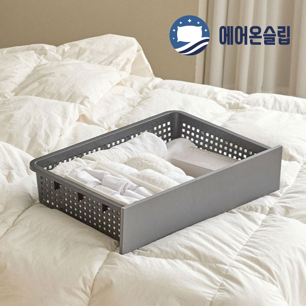 에어온슬립 E0 엘루인 LED 서랍침대+와이드선반 SS 슈퍼싱글 라이트오크