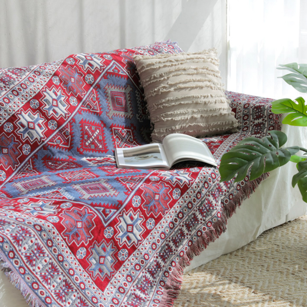 더블린 블랭킷 거실 소파 쇼파 패드 담요 베드 커버 매트 방석 덮개 레드S