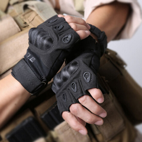 CQB 전술 장갑 긴장갑 방한 전투 밀리터리 손등 보호 방어 안전 호신용 장갑 등산 오토바이 캠핑 베임방지 군인 - 상세 이미지 2