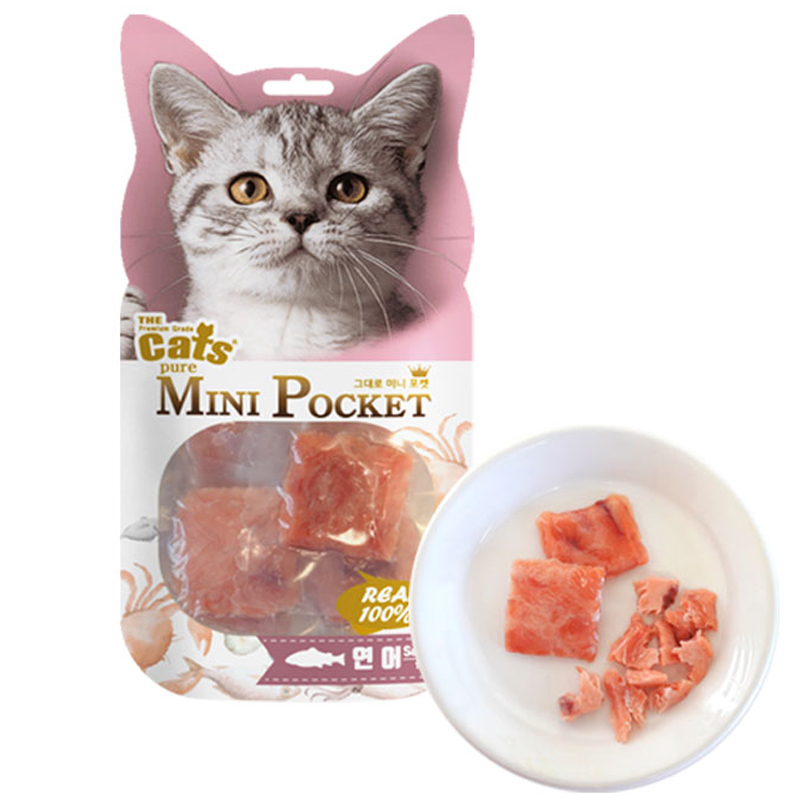 더캣츠 그대로미니포켓 고양이육포 고양이건조 간식 연어, 40g, 1개 제품 이미지
