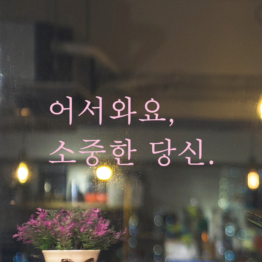 인테리어 포인트 감성 문구 레터링 스티커 어서와요 소중한 당신 L-085S 검정 - 상세 이미지 4